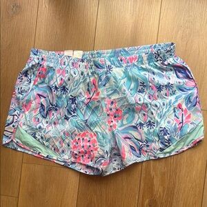 Lilly Pulitzer - Luxletic 4" Ocean Trail Short in Zanzibar Blue Party Princess L